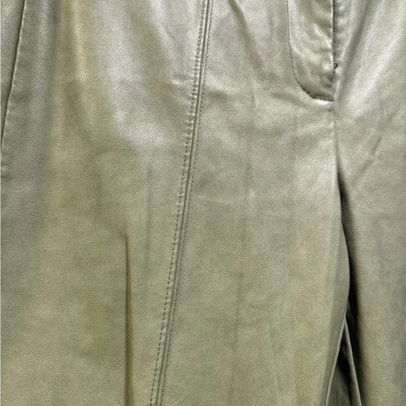 7 For All Mankind Olive Green Leather pants - Picture 2 of 5
